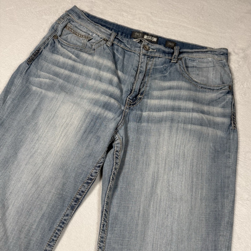 BKE Seth Jeans Mens 38x29 Straight Leg Light Wash‎ Blue Denim 100% Cotton 38S